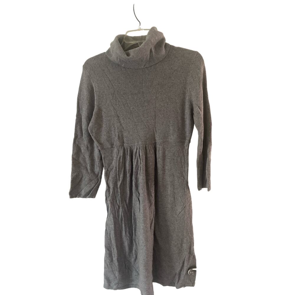 JCrew Gray Ribbed Lightweight Turtleneck Sweater dress, Size Large, B88, $34